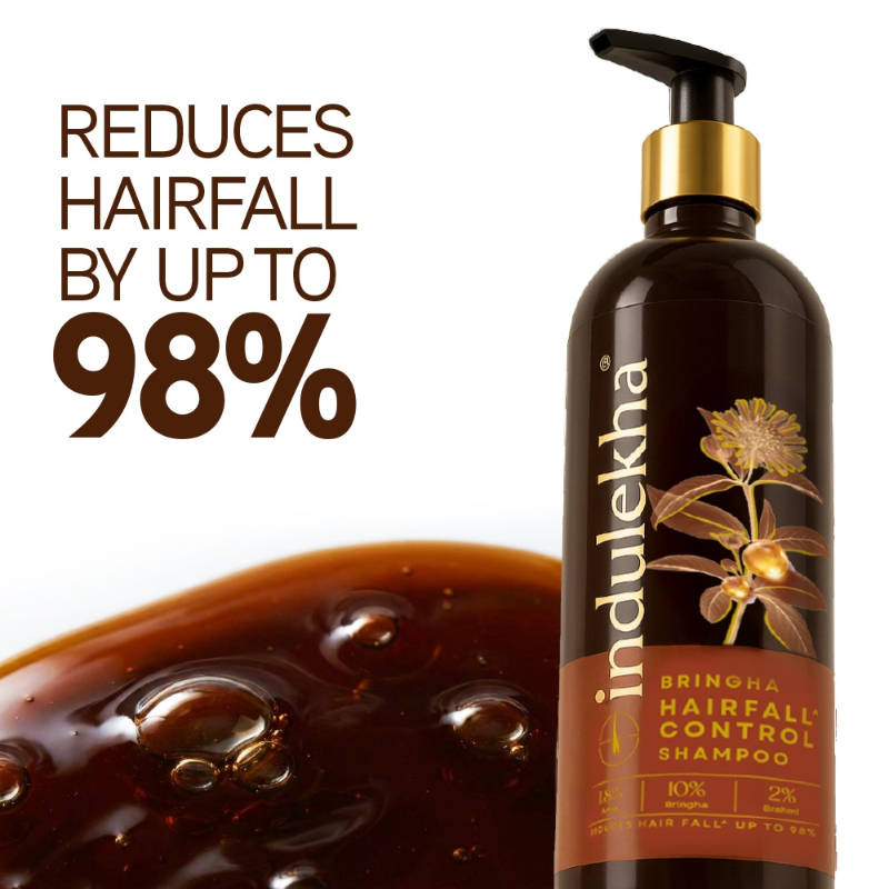 Indulekha Bringha Shampoo for Hair Fall Control with Amla Shikakai for Men & Women