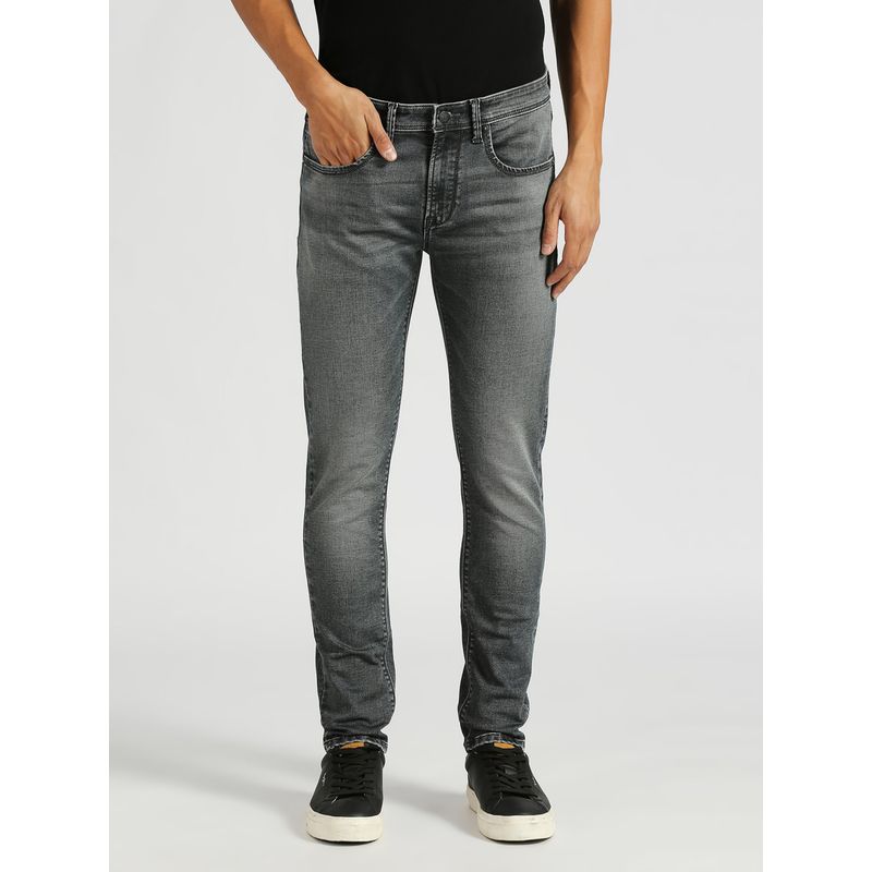 Pepe Jeans Grey Mid Rise Skinny Fit Gym indigo Jeans (38)