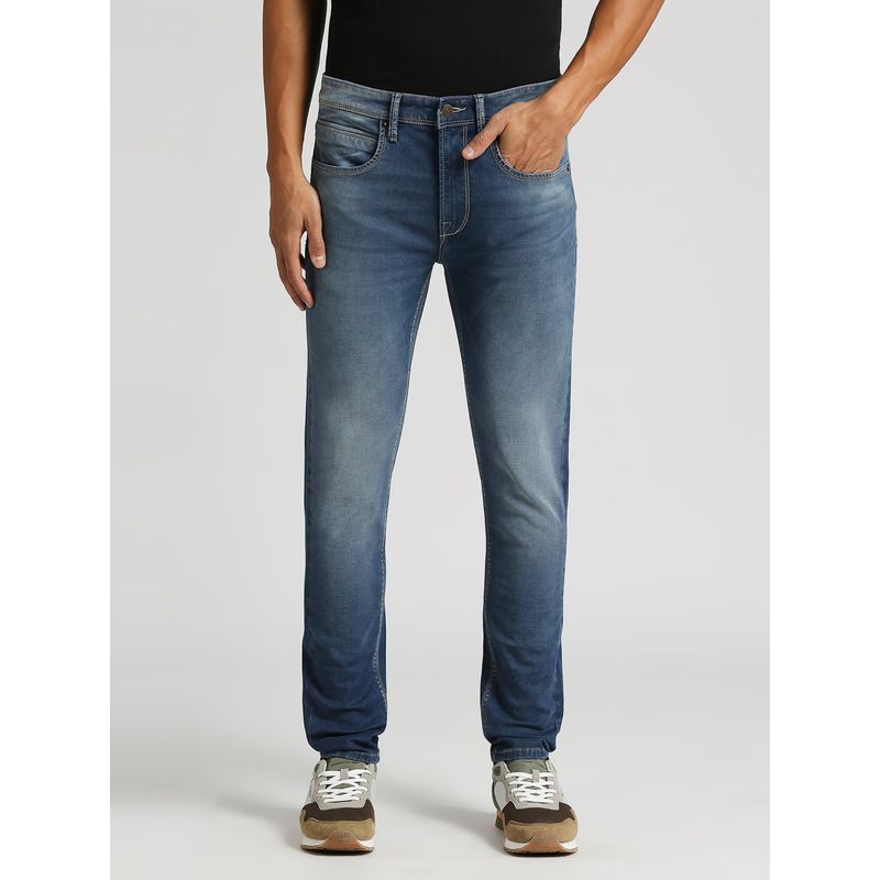 Pepe Jeans Light Blue Mid Rise Skinny Gym indigo Jeans (28)