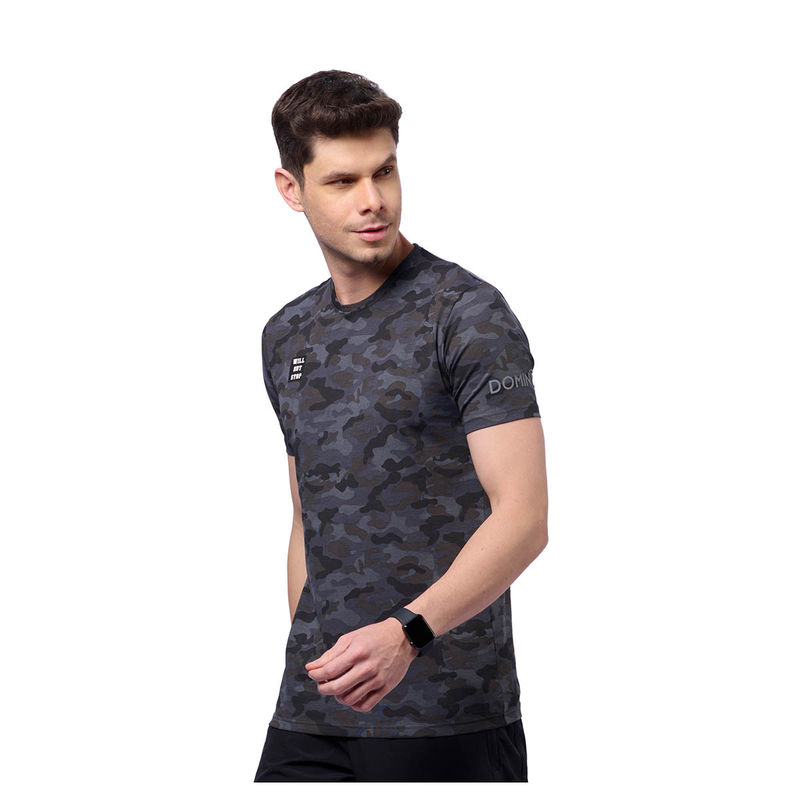 DOMIN8 Men Camouflage Outdoor T-Shirt For Running, Training, Gym Workout (L)