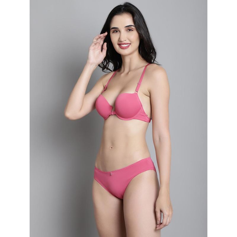 Makclan Pink Fashion Meets Function Lace Lingerie Bra and Panty (Set of 2) (36B)