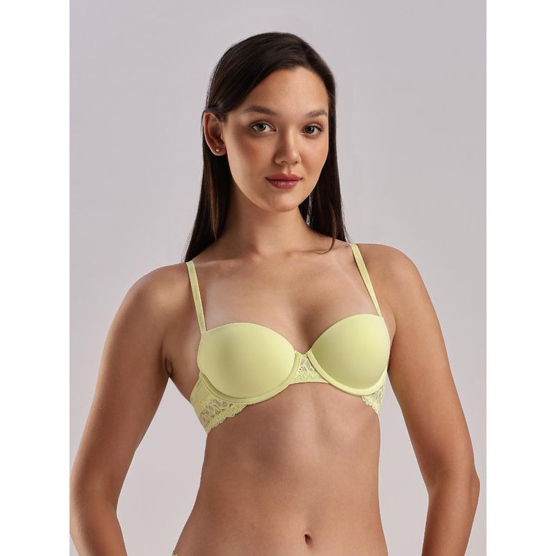 Calvin Klein Yellow Half Coverage Lightly Padded Underwired Push-Up Bra (32C)