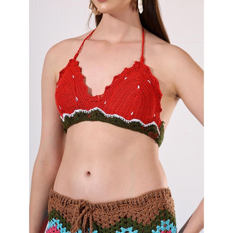Velvery Red Watermelon Design Fruity Bralette (S)