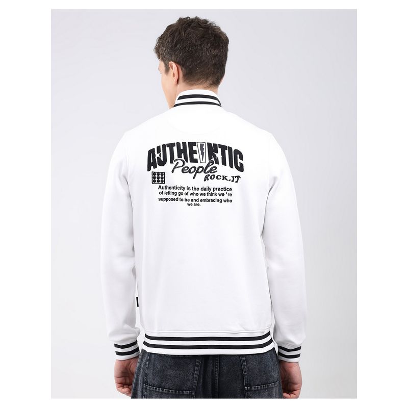 Rock.it Men's White Full Sleeve Jacket (M)