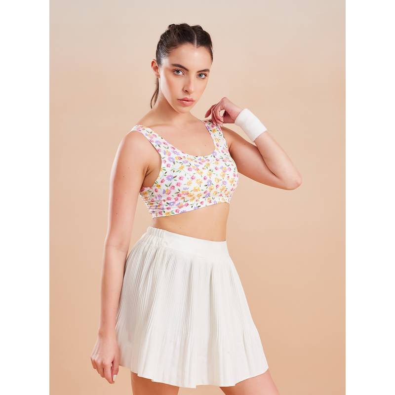 G Heist Floral Printed Lightly Padded Sports Bras for Women (Pack of 3) (XS)
