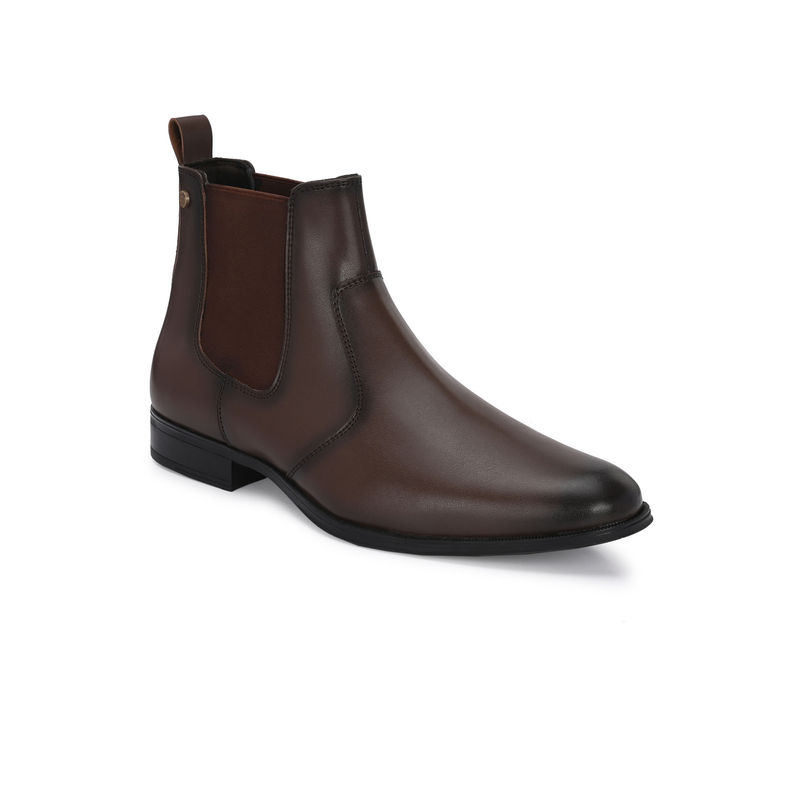 Delize Brown Men Vegan Leather Chelsea Boots (UK 7)