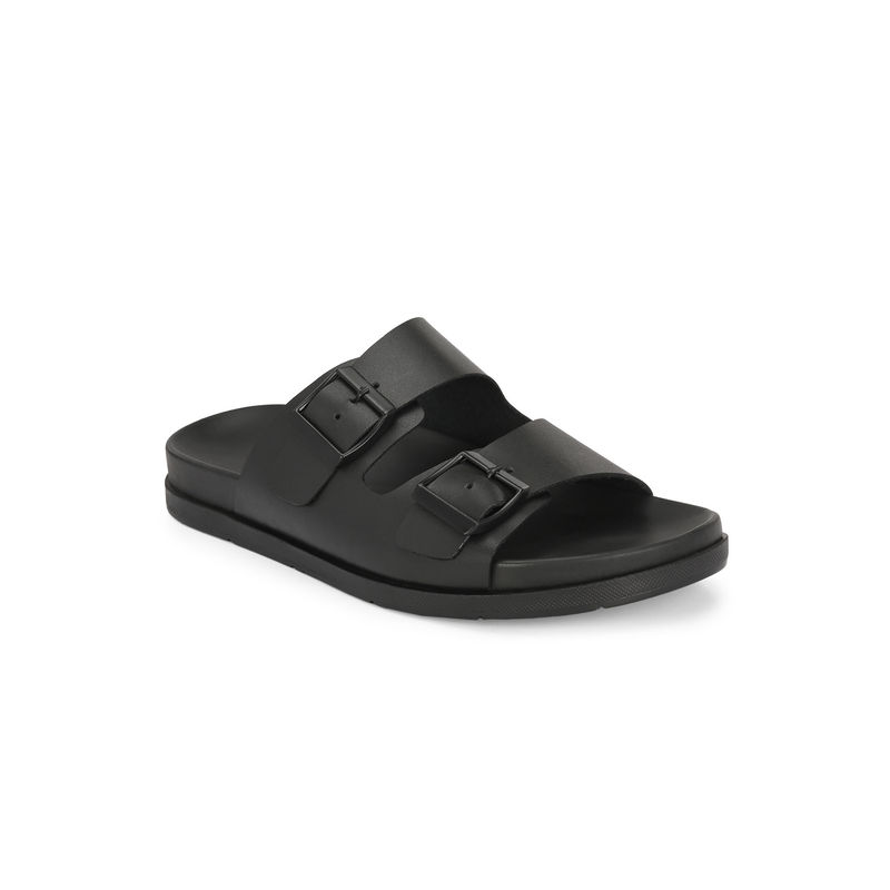 Delize Black Men Leather Sandals (UK 8)