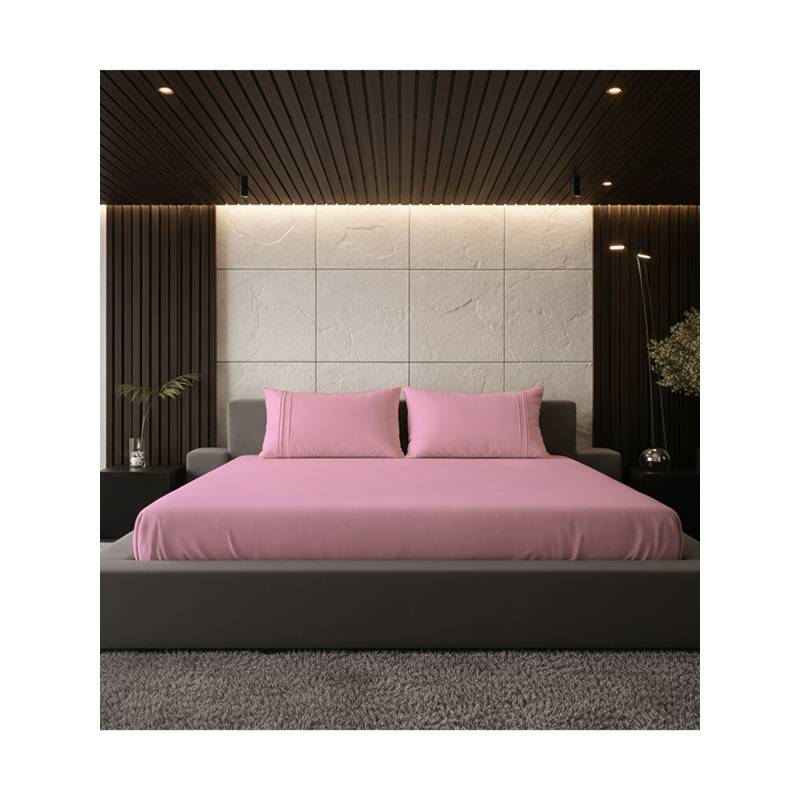 Belihode 500 TC, Pure Cotton Solid Fitted Queen bedsheet witrh 2 pillow cover (72 x 60 inch)
