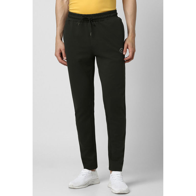 Van Heusen Men Green Solid Slim Fit Casual Track Pants (38)