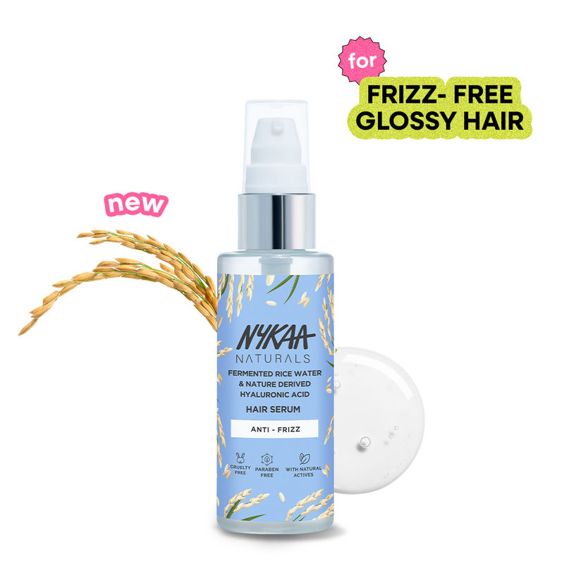 NYKAA Naturals Rice Water & Hyaluronic Acid Hair Serum for Frizz Control