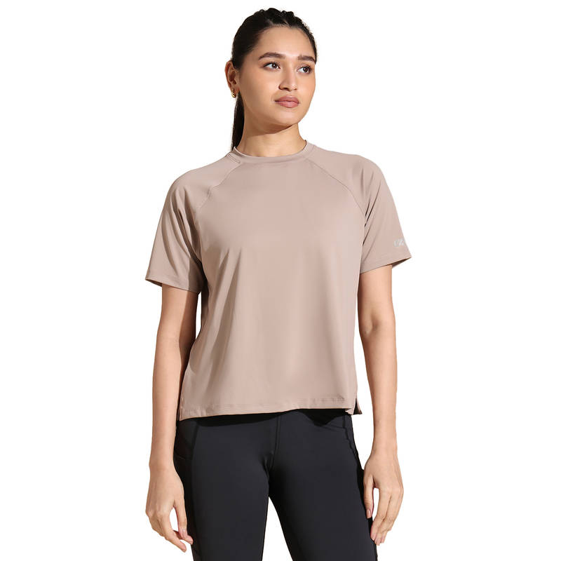 Silvertraq Women Taupe Traqfit Raglan T-Shirt (XL)