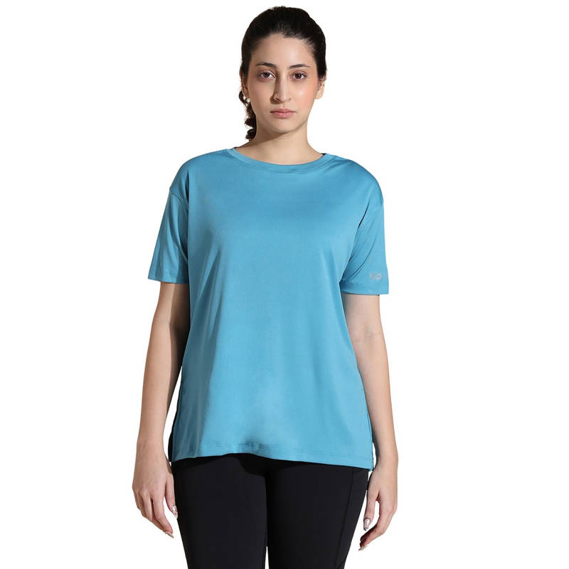 Silvertraq Women Blue FlowFit Oversized T-Shirt (XS)