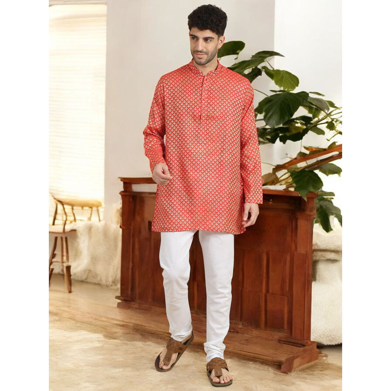 TATTVA Red Toned Ethnic Motifs Thread Work Kurta (38)