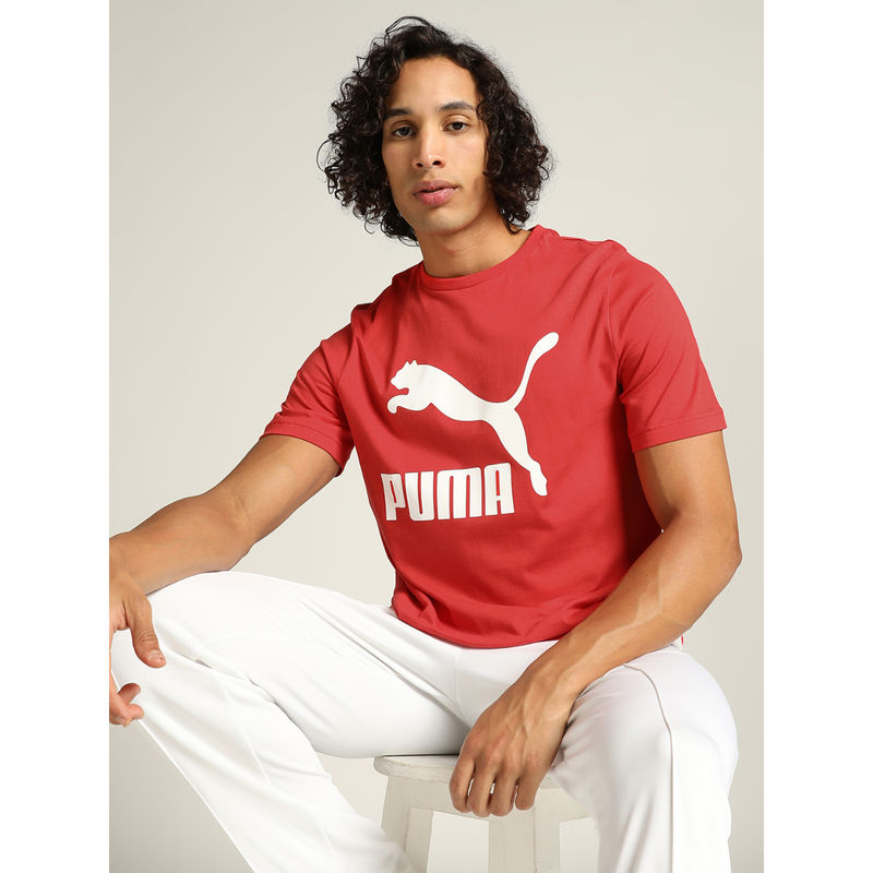 Puma Classics Logo Men Red T-Shirt (XS)