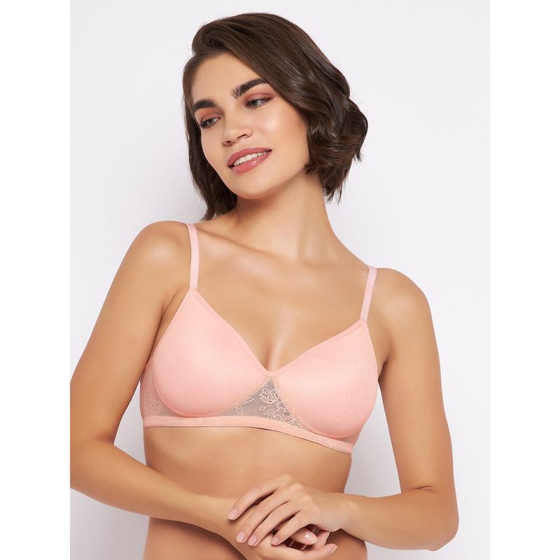 Clovia Polyamide Solid Padded Full Cup Wire Free Everyday Bra - Pink (40B)