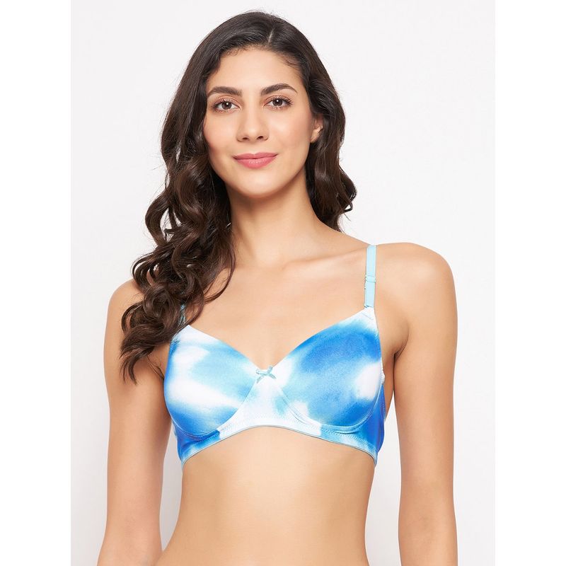 Clovia Polyamide Padded Full Cup Wire Free T-shirt Bra - Blue (32D)