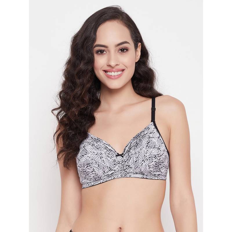 Clovia Polyamide Padded Full Cup Wire Free T-shirt Bra - Grey (40B)