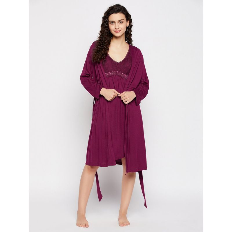 Clovia Cotton Solid Robe (Set of 2) (L)