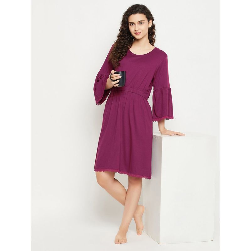 Clovia Modal Solid Short Night Dress (M)