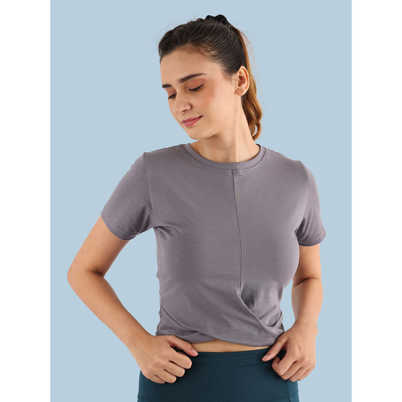Nite Flite Womens Grey Knot Top (M)