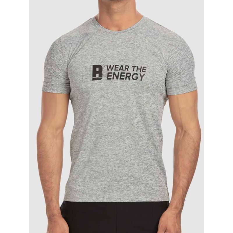 Baller Athletik Printed Crew Neck T-Shirt - Grey Melange (XS)