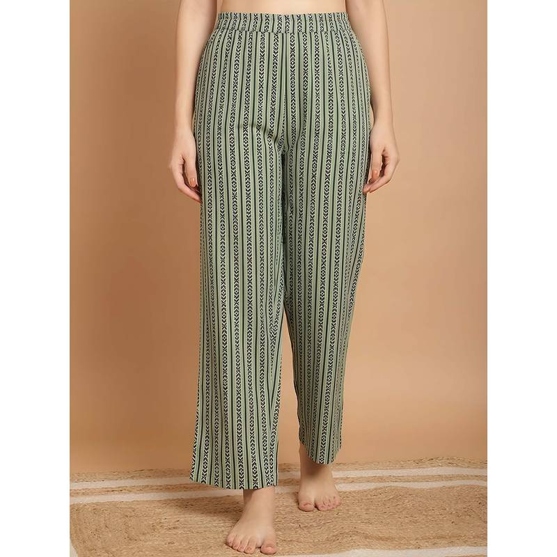 Indreams Green Cotton Printed Pyjama (2XL)