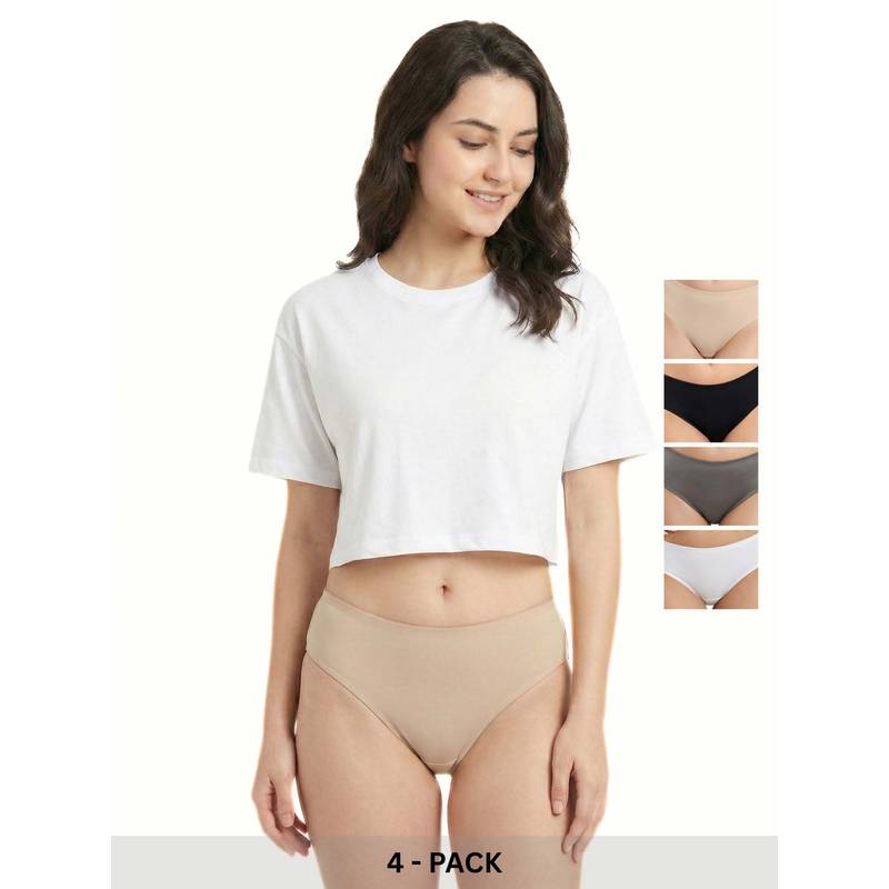Curwish Women's Seamless Beautiful Basics Briefs (Pack Of 4) (S)