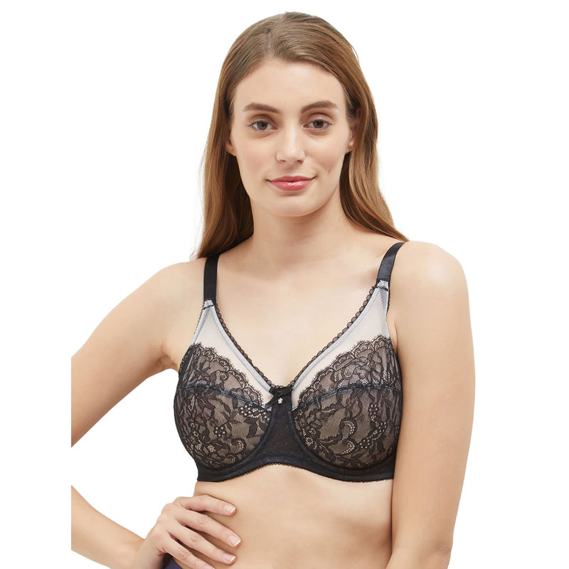 Wacoal Retro Chic Non-Padded Wired Full Coverage Full Support Everyday Comfort Bra - Black (36F)