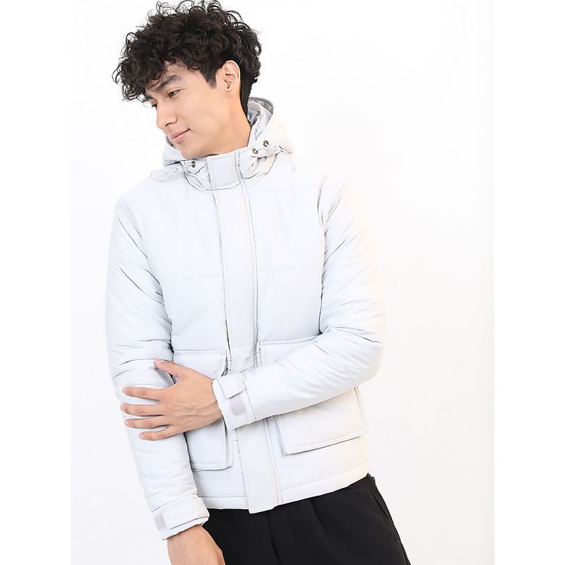 HIGHLANDER Men Solid Hooded Padded Jacket (L)