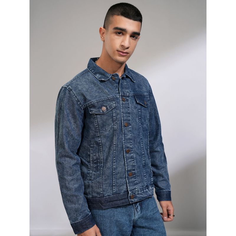 HIGHLANDER Men Denim Jacket-Indigo (M)