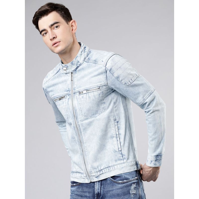 HIGHLANDER Men Denim Jacket-Blue (XL)
