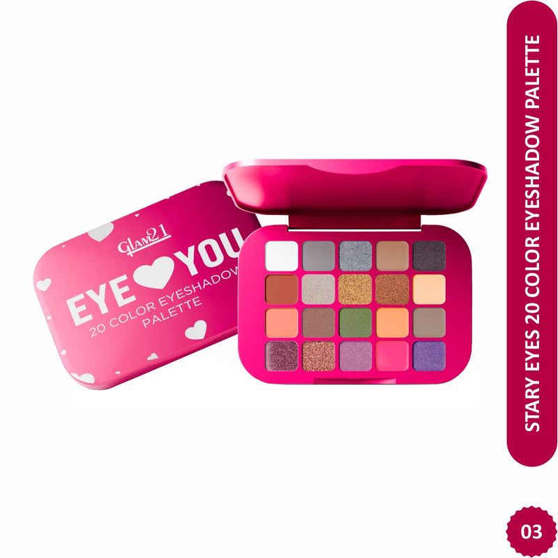 GLAM21 20 Color Eyeshadow Palette - Eye Love You