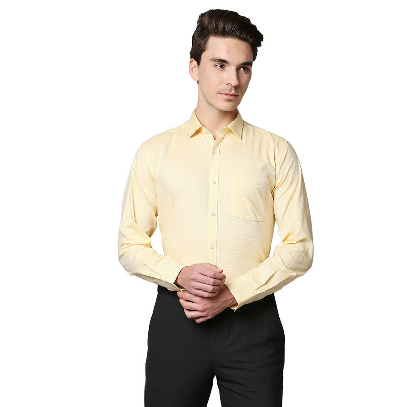 Park Avenue Men Light Yellow Shirt (XL) (XL)
