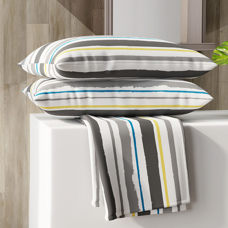 Layers Zen Collection 220TC Striped Flat Bedsheet Set (Queen)