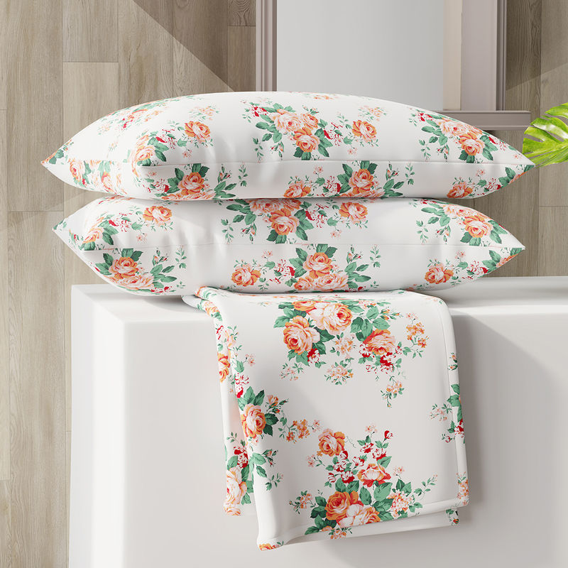 Layers Zen Collection 220TC Floral Flat Bedsheet Set (King)