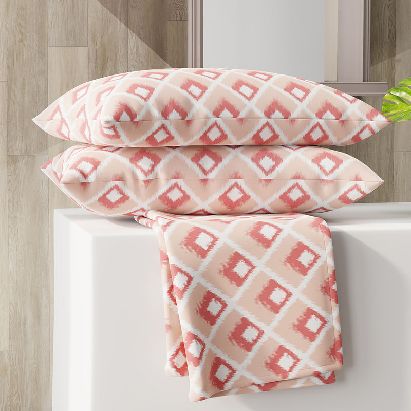 Layers Zen Collection 220TC Peach Paisley Flat Bedsheet Set (Queen)