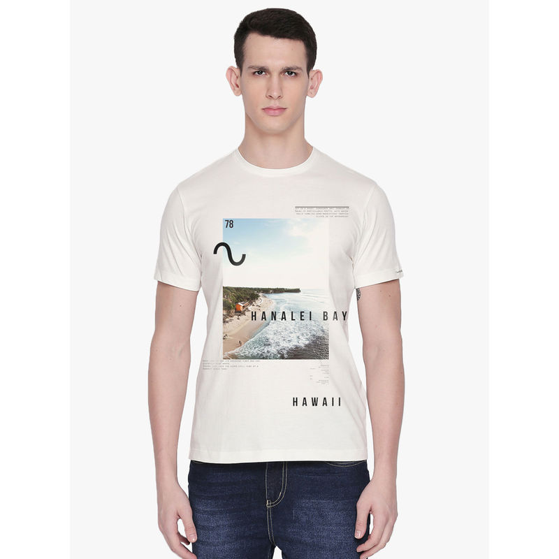 THREADCURRY Hanalei Bay Creative Graphic Printed T-Shirt for Men (XL)