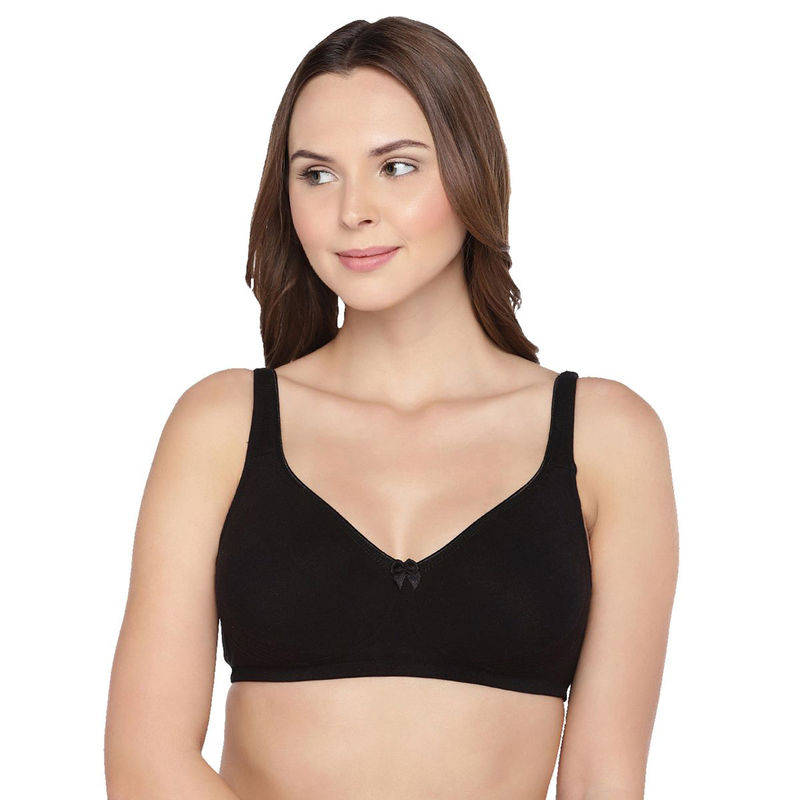 Inner Sense Organic Cotton Antimicrobial Seamless Side Support Bras (Pack Of 2)-Black (32B)