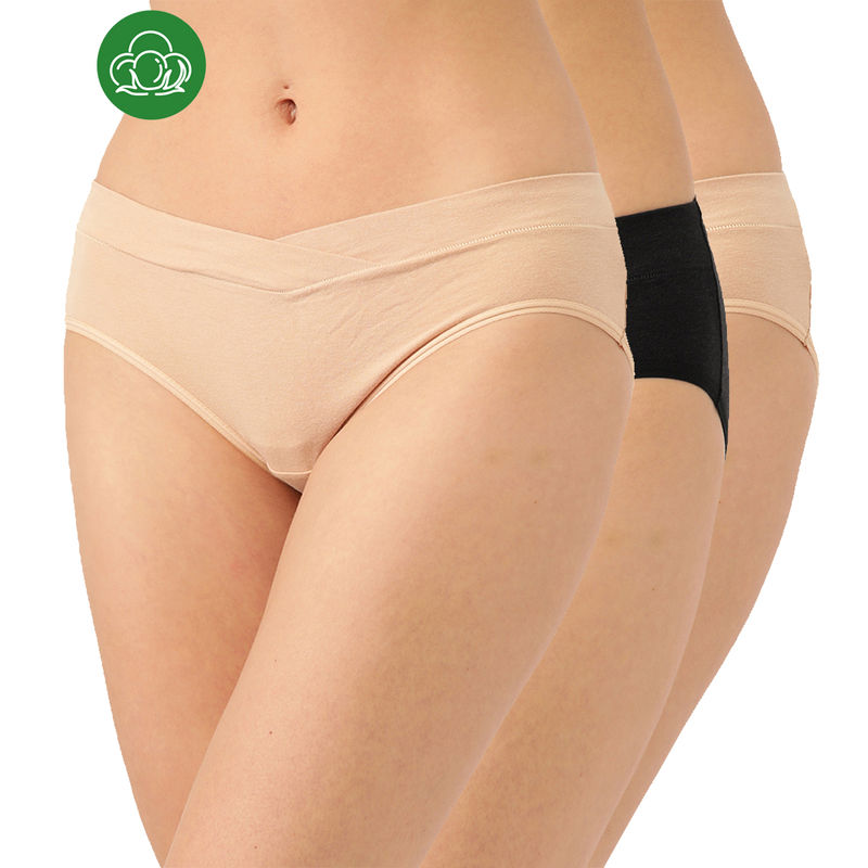 Inner Sense Women's Organic Cotton Antimicrobial Maternity Panty (pack Of 3) - Multi-Color (XXXL)