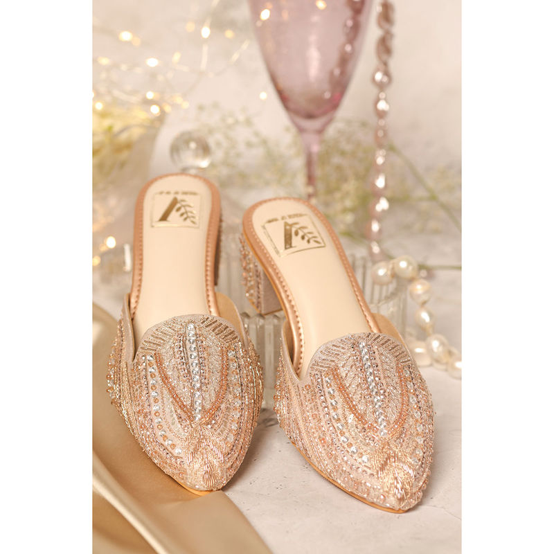 House of Vian Rose Gold Mule Heels (EURO 36)