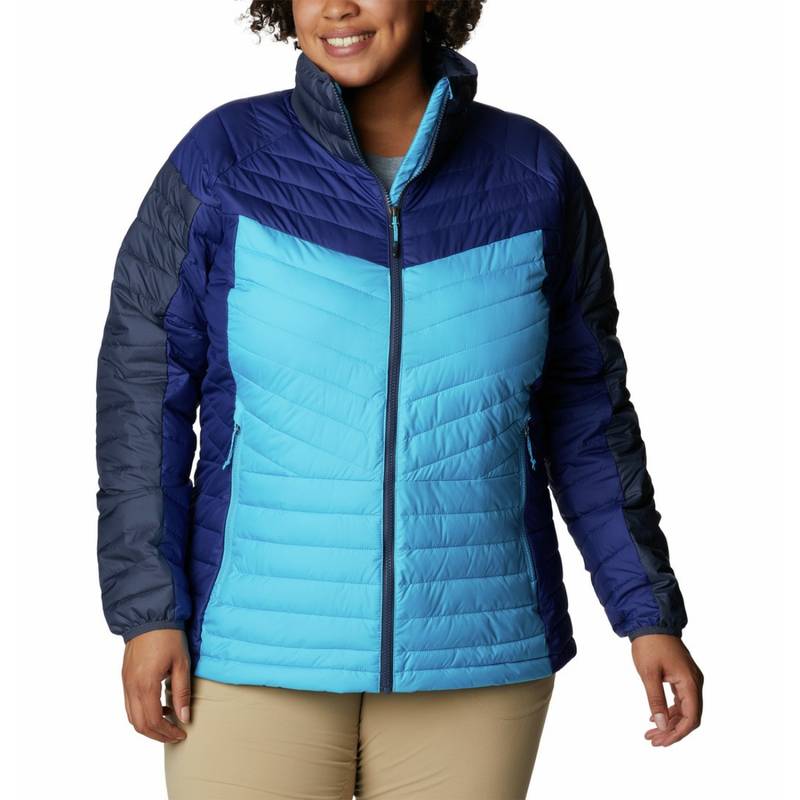 Columbia Women Blue Omni-Heat Reflective Powder Lite Down Jacket upto -10°c (XS)