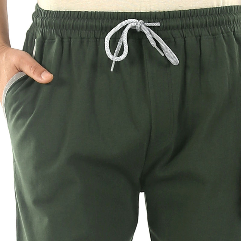 ALMO Fresco Slim Fit Cotton Knitted Shorts - Green (XXL)