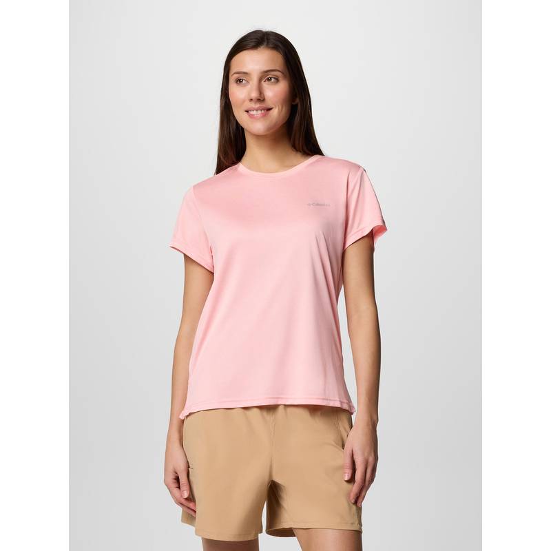 Columbia Women Pink Omni-Wick Bluevista Hill Trail Running Tshirt (L)