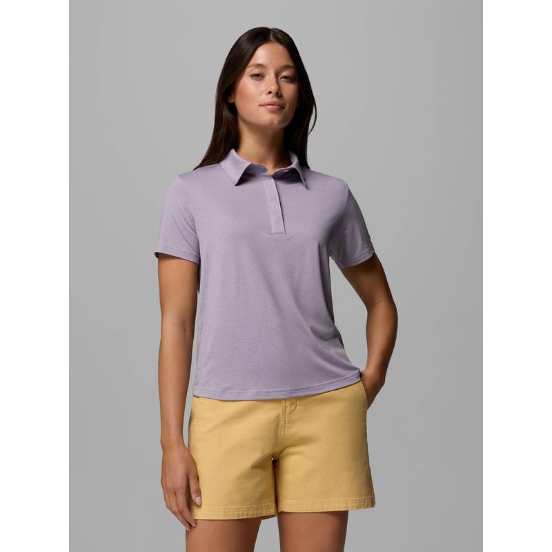Columbia Women Purple Omni-Shade Parsons Point Hiking Trekking Polo Tshirt (L)