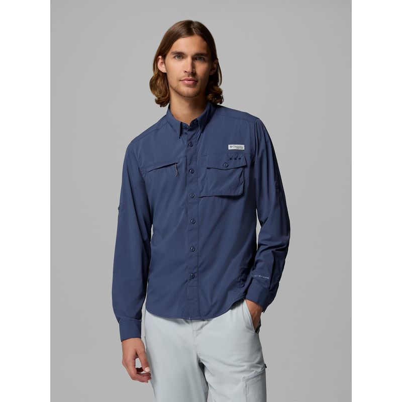 Columbia Men Navy Blue Wild Cast Full Sleeves Shirt (S)