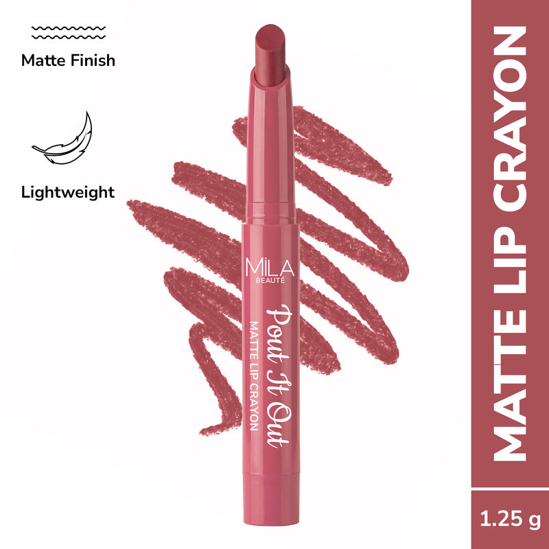 Mila Beauté Pout It Out Long Lasting & Matte Finish Lip Crayon Lipstick - Merida