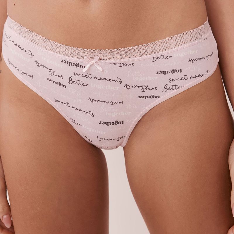 La Vie En Rose Lace Detail Super Soft Thong Panty (M)