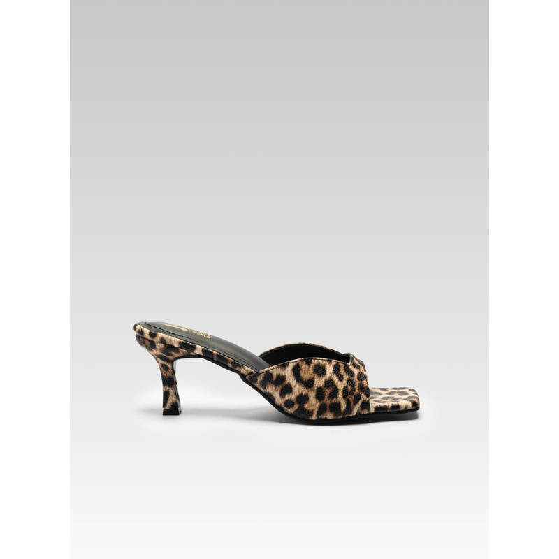 Zori World MISTRESS- BROWN- LEOPARD PRINT SLIM HEELS (EURO 38)
