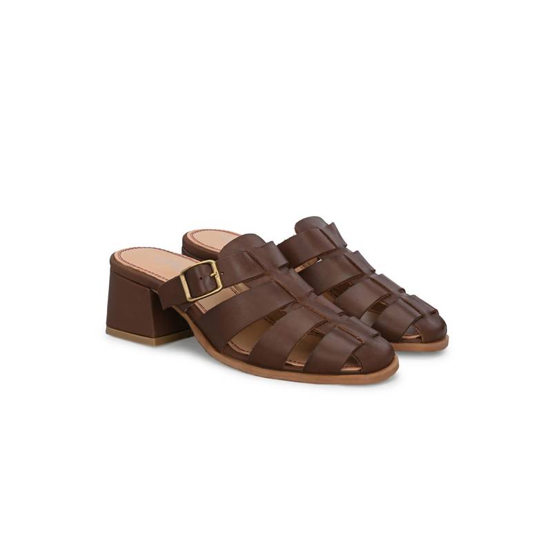 Delize Women Brown Mules Heels (EURO 36)