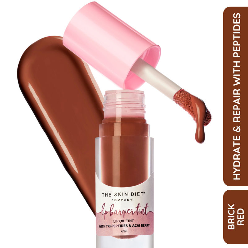 The Skin Diet Company Lip Barrier Tint High Shine Gloss Oil For Dry & Pigmented Lips - Fall Brown